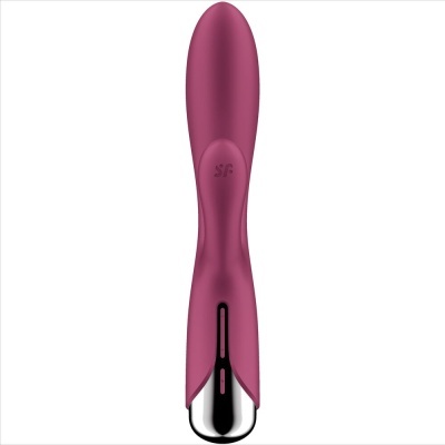 Vibrador rosa escuro com detalhe prateado e letras SF