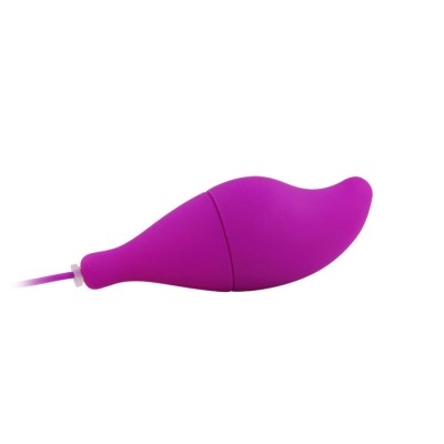 Vibrador roxo curvo de silicone com cabo