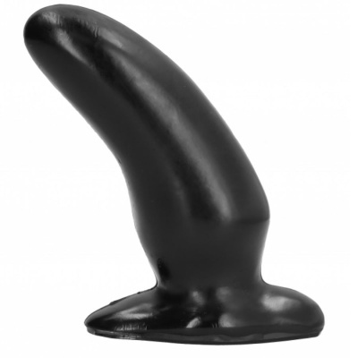 Objeto preto em silicone com formato curvo e base larga