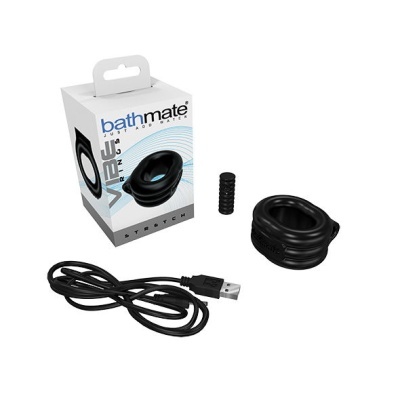 Acessórios pretos Bathmate Vare Up com cabo USB e embalagem branca