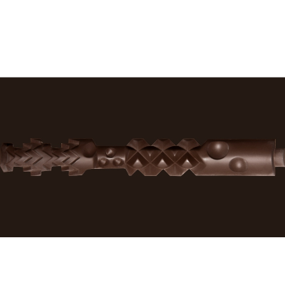 Barra de massagem castanha escura com várias texturas distintas