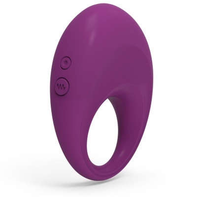 Anel vibratório roxo em silicone com duas teclas