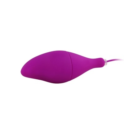 Vibrador roxo de silicone com cabo