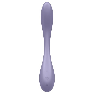 Vibrador lilás em silicone com dois botões de controlo