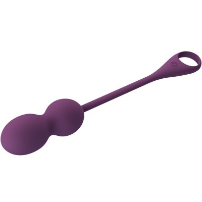 Dispositivo roxo com duas esferas e alça oval em silicone