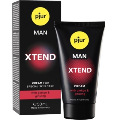 Creme pjur MAN XTEND 50 mL preto para cuidados de pele com ginkgo e ginseng