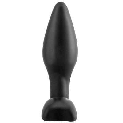 Plug anal preto de silicone com base em forma de coração