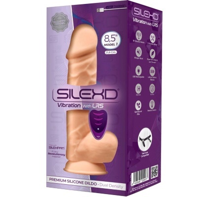 Embalagem de dildo de silicone com vibração Silexd modelo 7