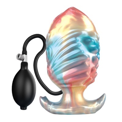 Produto de silicone iridescente com bomba manual preta