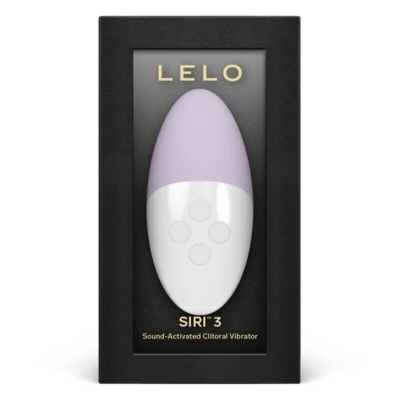 Vibrador clitoriano LELO SIRI 3 lilás e branco em embalagem preta
