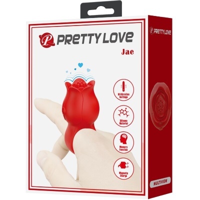 Embalagem de anel vibratório vermelho Pretty Love Jae