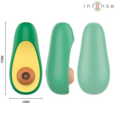 Produto verde em forma de meio abacate com dimensões 97mm por 44mm