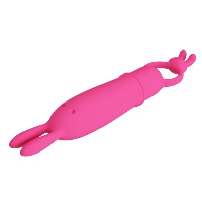 Vibrador cor-de-rosa em silicone com 2 braços flexíveis