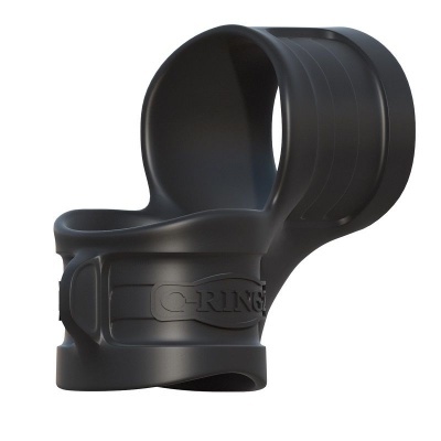 Suporte plástico preto com inscrição 'RING'