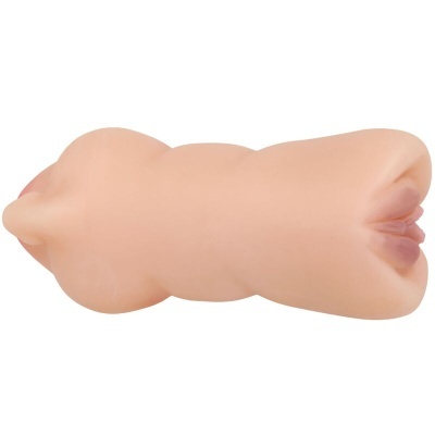 Brinquedo adulto em material cor bege com formas anatómicas
