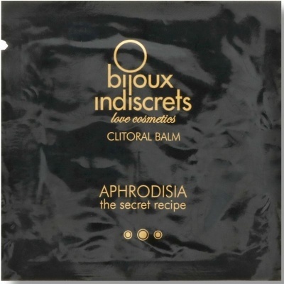 Embalagem preta de Clitoral Balm da marca bijoux indiscrets com texto dourado