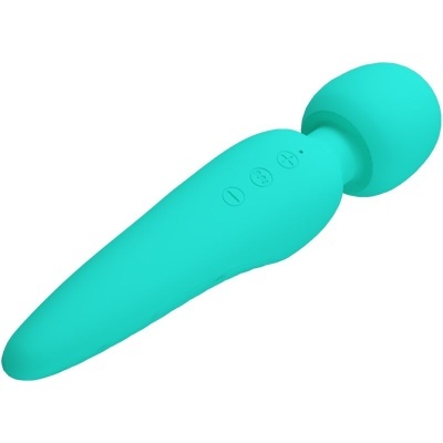 Vibrador massageador azul turquesa com botões no corpo