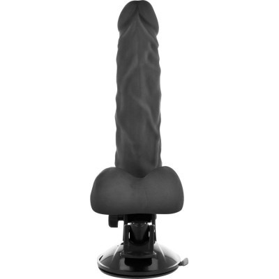 Dildo preto com ventosa e textura realista