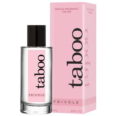 Frasco de perfume Taboo Frivole com caixa rosa