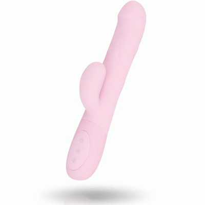 Vibrador rosa com botões na base