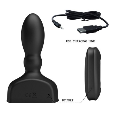 Massageador preto com cabo USB e port de carregamento