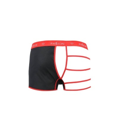 Cuecas boxers masculinas com design assimétrico a preto, branco e vermelho
