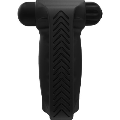 Massajador portátil preto com padrão de setas na pega