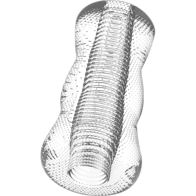 tubo transparente com textura bolha e anéis circulares 