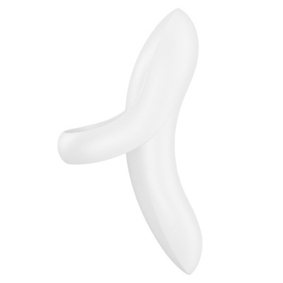 Vibrador branco curvo de silicone