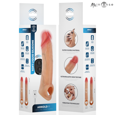 Caixa de capa vibratória para pénis em silicone líquido macio, cor pele, com controlador remoto