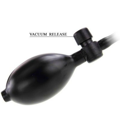 Bomba de ar preta com válvula e texto VACUUM RELEASE