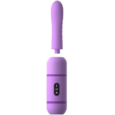 Dispositivo eletrônico portátil roxo com display e parte superior alongada