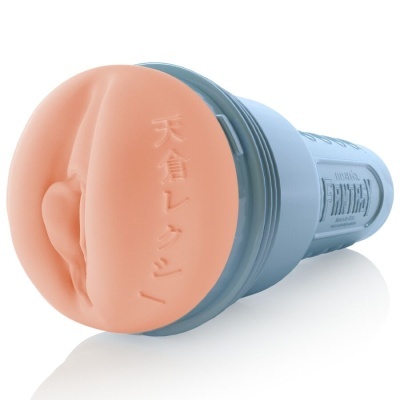 Masturbador masculino azul com interior cor de pele e texto em japonês