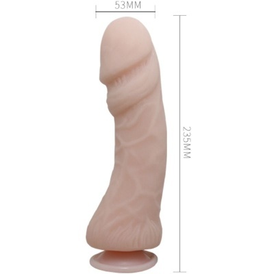 Dildo cor de pele com ventosa e textura realista