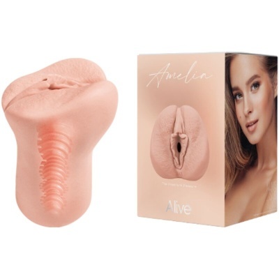 Produto anatómico feminino silicone com embalagem ao lado