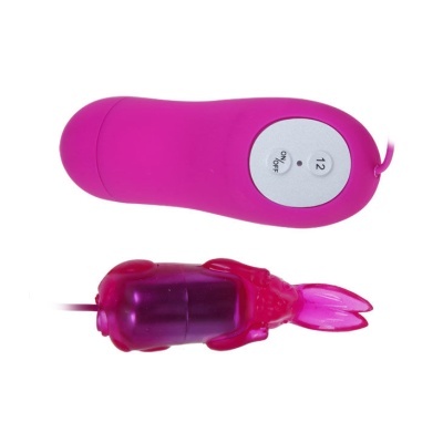 Vibrador cor-de-rosa com controlo remoto e acessório de coelho cor-de-rosa