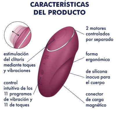 Produto erótico em silicone vinho com controle de vibração e carga magnética