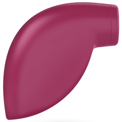 Dispositivo eletrônico rosa-escuro com forma arredondada sobre fundo branco