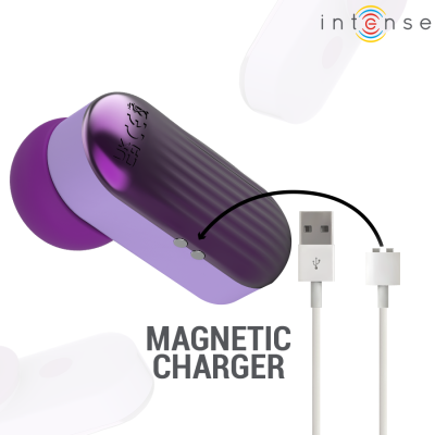 Auricular sem fios roxo com carregador magnético USB