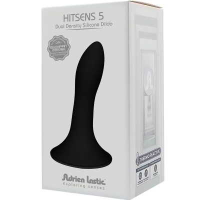 Embalagem de dildo de silicone preto HITSENS 5 da marca Adrien Lastic
