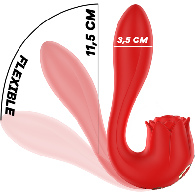produto vermelho curvado com base em forma de flor vermelha