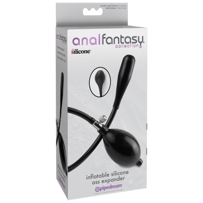 Embalagem do expansor anal de silicone inflável preto