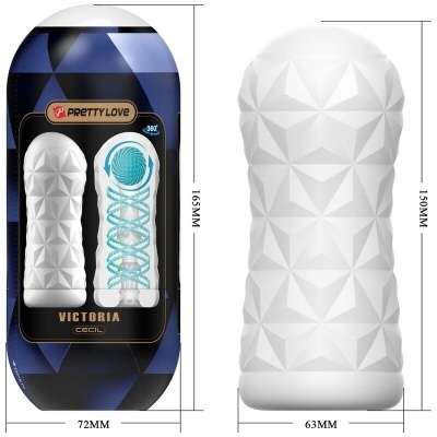 Produto branco com textura geométrica em relevo e embalagem preta e azul