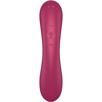 Dispositivo ergonómico cor de rosa com símbolos em relevo.