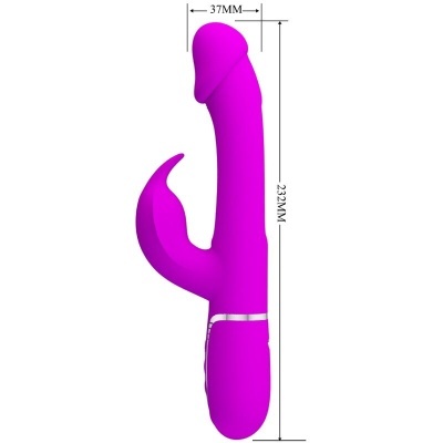 Vibrador cor de rosa com formas anatómicas e medidas