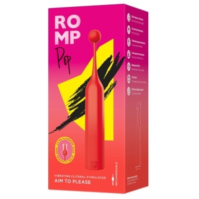 Embalagem rosa do estimulador vibratório ROMP Pop vermelho