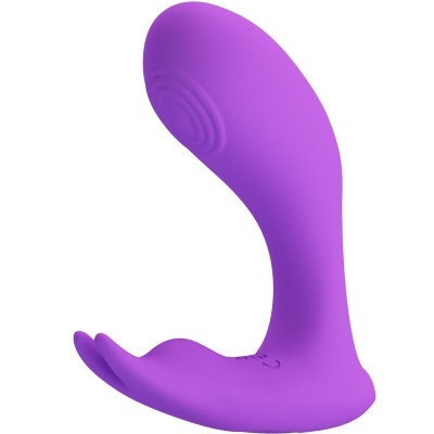 Dispositivo vibratório roxo em silicone com base plana