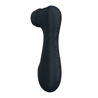 Estimuldor pessoal preto com botões e design ergonómico