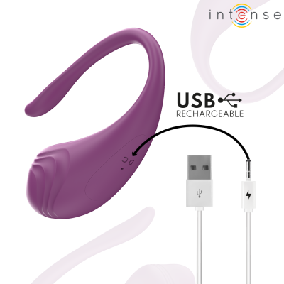 Aparelho roxo em silicone com cabo USB para carregamento