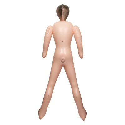Boneco insuflável de corpo inteiro visto de costas